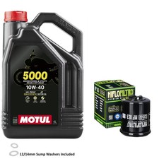 180 Super Hexagon GTX Oil and Filter Motul 5000 10w40 4L Piaggio 2003 Inc Washer 9.19 per litre