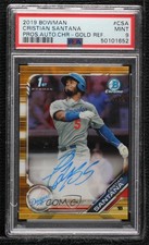 2019 Bowman Chrome Prospect Gold Refractor /50 Cristian Santana PSA 9 Auto z0q