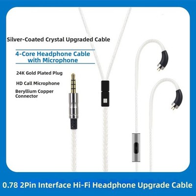 0,78 mm 2 PIN Audiokabel versilbert Leiter kompatibel mit für FIIO FD1