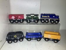 Lionel Heritage 2006 Wooden Train Cars Santa Fe Set of 6