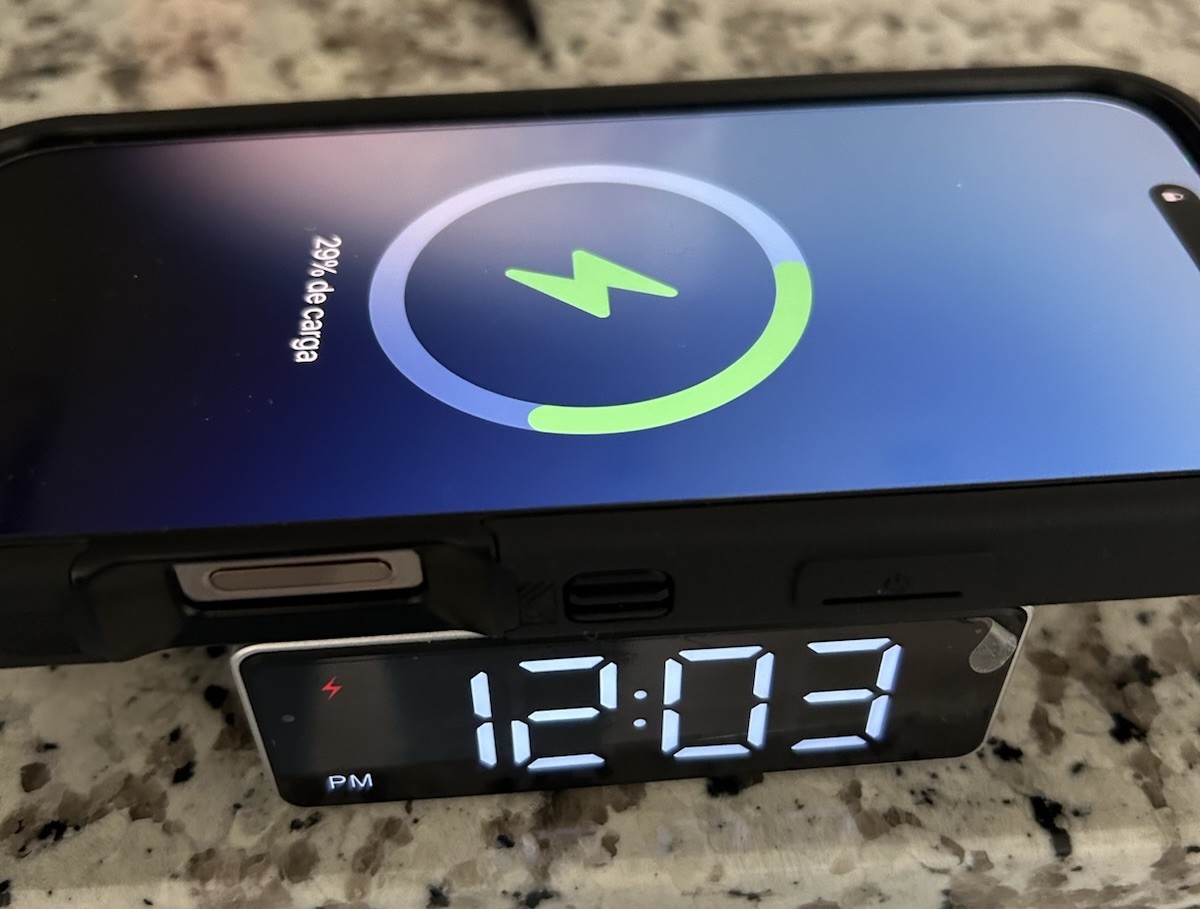S Bedroom Alarm Clock With Phone Wireless Charger Snooze And