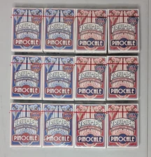 12 Triumph Pinochle Playing Cards Red Blue Decks Sealed USA Made Bulk Lot Jumbo