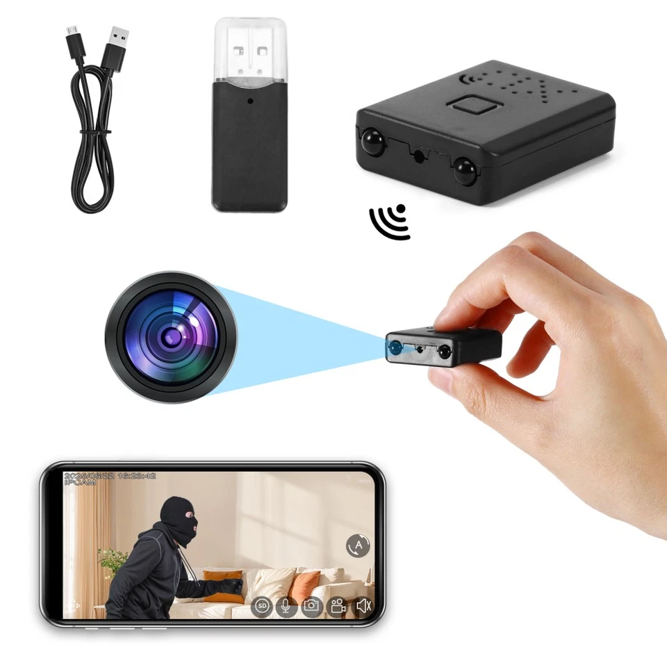 1080P HD Mini IP Kamera Wireless WLAN 4K WiFi Camera Überwachungkamera + 64GB DE - Bild 2 von 4