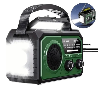UNBEKANNT Survival Radio 16000mAh Solar Kurbel Powerbank Taschenlampe Bluetooth 5.3
