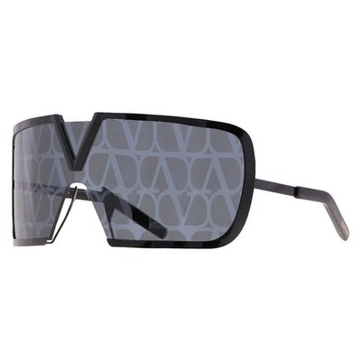 Valentino Romask Dark Grey/Black Flash Mirror Monogram Pattern Shield Unisex
