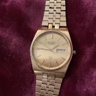 Seiko SX  Vintage Gold / Gold Face V701-6J60, Works, Bad Band