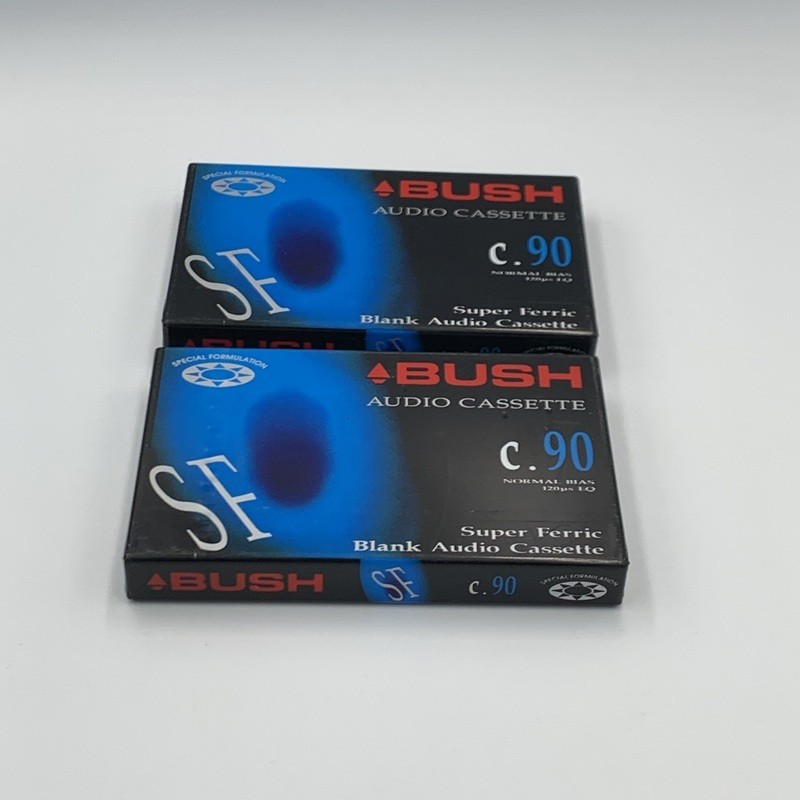 BUSH C90 SF Super Ferric Normal Bias Blank Audio Cassette Tapes x 2