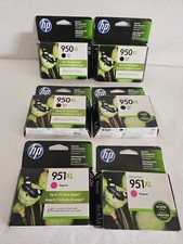 Lot of 6 HP Cartridges 4 950 XL Black 2 951 XL Cyan 2018-2019 New