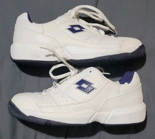 LOTTO COURT LOGO TENNIS SHOES TRAINERS UK 7 WHITE NAVY LIGHT IMMACULATE 