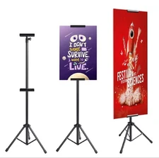 80" Adjustable Poster Stand Tripod Sign Holder Foldable Display w/ Bag Black NEW