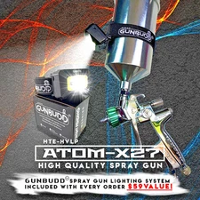 Atom X27 HVLP Professional Spray Gun – Auto Paint Tool + FREE GunBudd Light