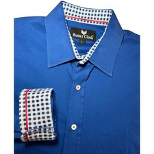 Butter Cloth Royal Blue Long Sleeve Button Down Shirt Men's Large Cotton Casual