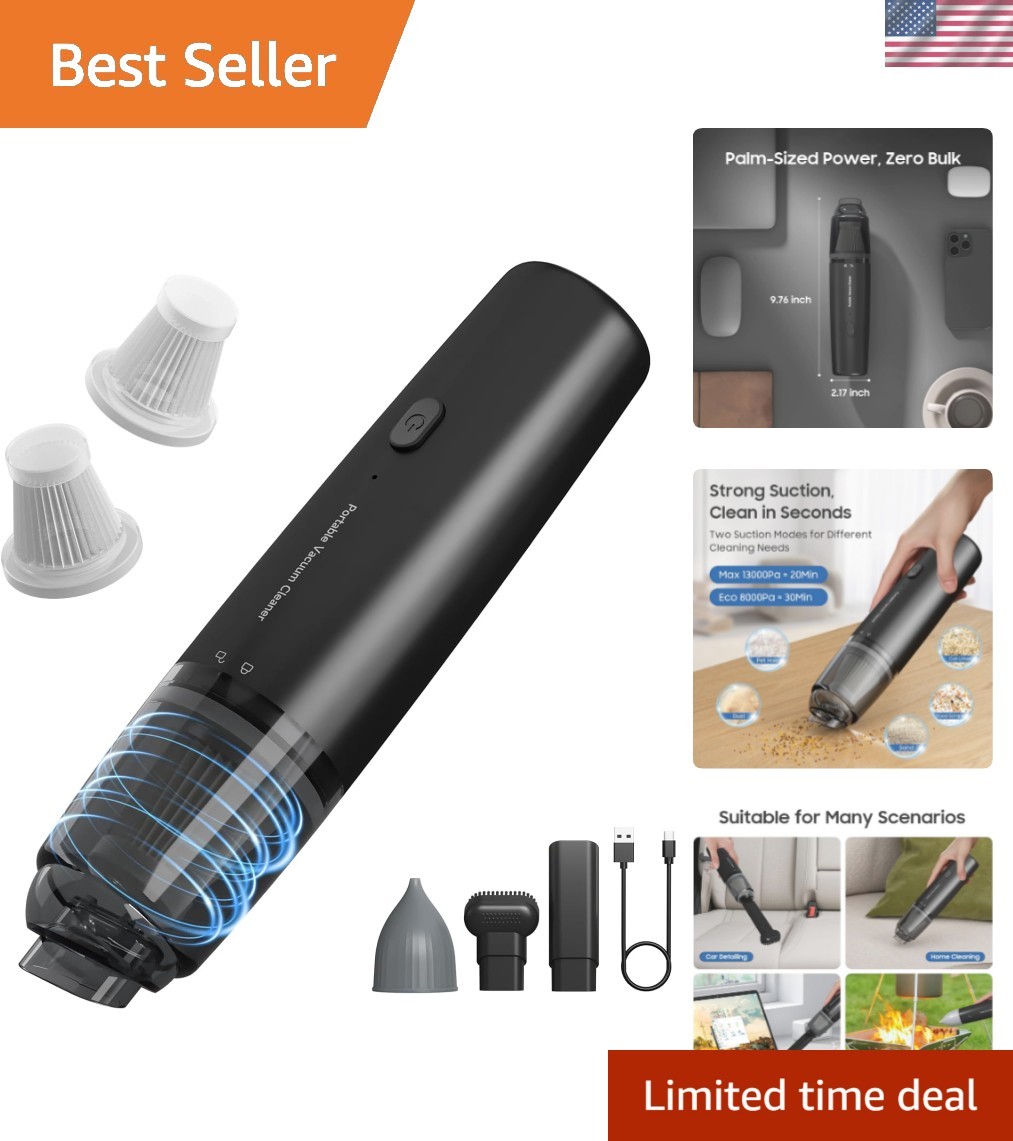 Portable Car Vacuum Cleaner with HEPA Filter
