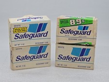 Vintage 1960's of 4 SafeGuard Deodorant White Bath Size Bar Soap 5oz Each