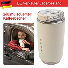Smeg Kaffeebecher Edelstahl Reise Wasserflasche Isoliert Tasse Weiß 240ml DHL