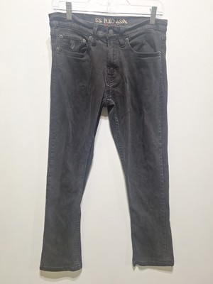 US Polo Assn Mens Slim Straight Jeans 32x30 (Actual31x27) Activate Stretch Black