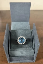 David Yurman 11mm Infinity Ring with Blue Topaz Size 6