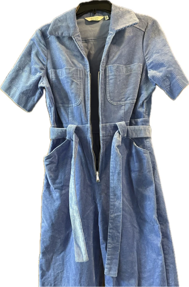 Комбинезон & Other Stories на молнии вельветовый светло-синий размер 8 короткий рукав  - Изображение 3 из 4