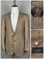 Ermenegildo Zegna Trofeo Silk Plaid Sport Coat Blazer Jacket Fit Mila 52 L US 42