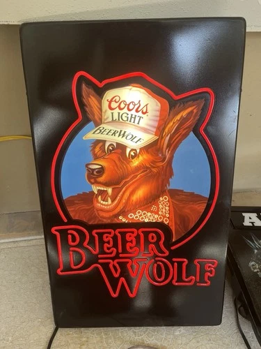 Vintage Coors Light Beer Wolf Metal Sign STL Coors Beer Wall Decor