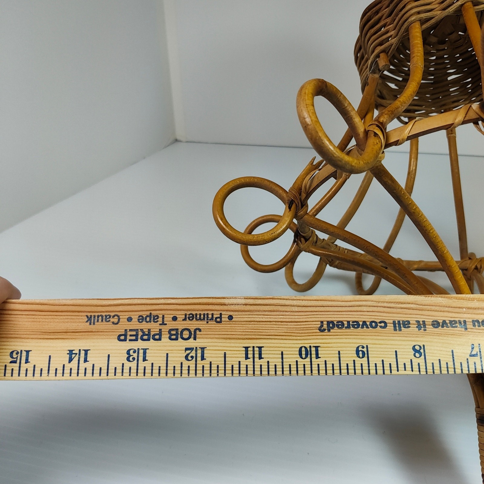 Vintage Decorative Rattan Bird Cage Bohemian, Rustic, Asian, Mid Century