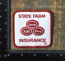 Vintage STATE FARM INSURANCE Auto Life Fire Advertising Logo Iron-On Patch