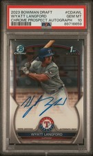Wyatt Langford 2023 Bowman Draft Chrome Auto PSA 10 1st #CDA-WL Rangers