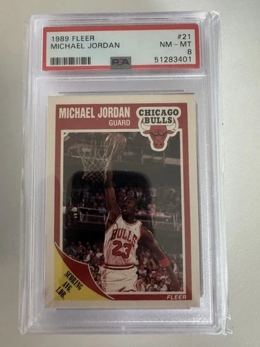 1989 Fleer NBA Michael Jordan PSA 8 Near MINT Card #21 Chicago Bulls
