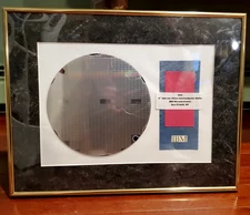 GENUINE IBM 8" 200mm Silicon Semiconductor Wafer in Metal Frame 18" x 14" Framed
