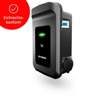 Kathrein Wallbox AC40E-22-P-A, mit Ladedose, Eichrechtskonform, 22kW, Anthrazit