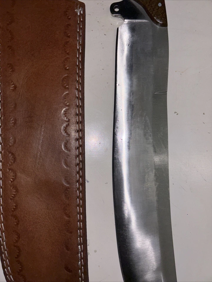 FACA BOWIE DE AÇO DAMASCO FEITA À MÃO 17" COM BAINHA, fibra de carbono - Imagem 3 de 4