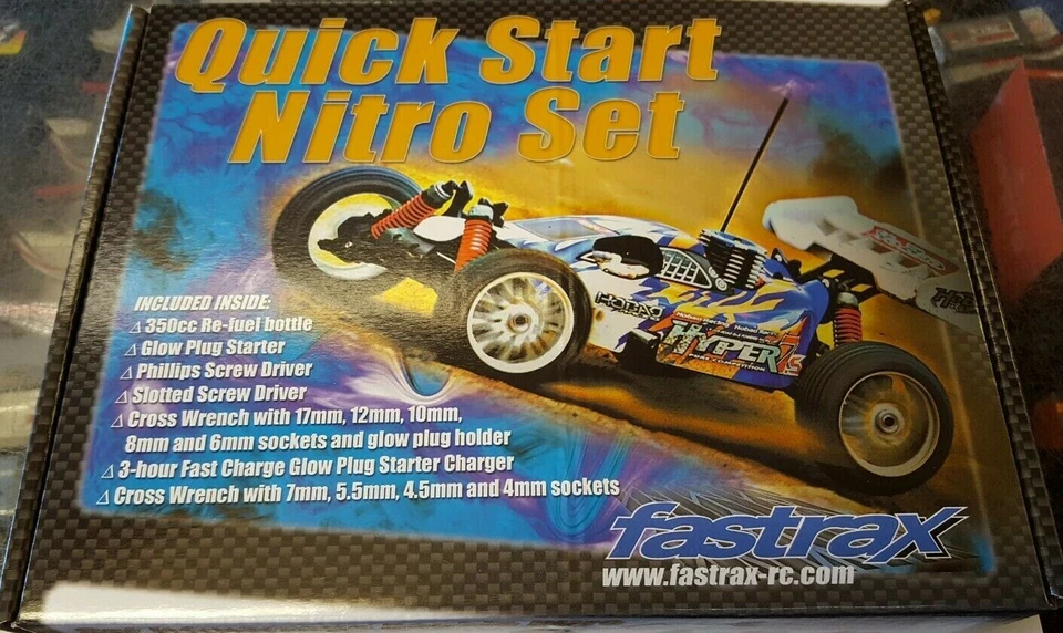 Fastrax RC Nitro Starter Set Model Car 1/10 1/8 Schumacher HPI Thunder Tiger FTX - Image 2 of 2