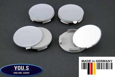 4 x Silver Silicone Hub Caps Stickers 60.0 - 56.0mm - ZA1327 AEZ DOTZ