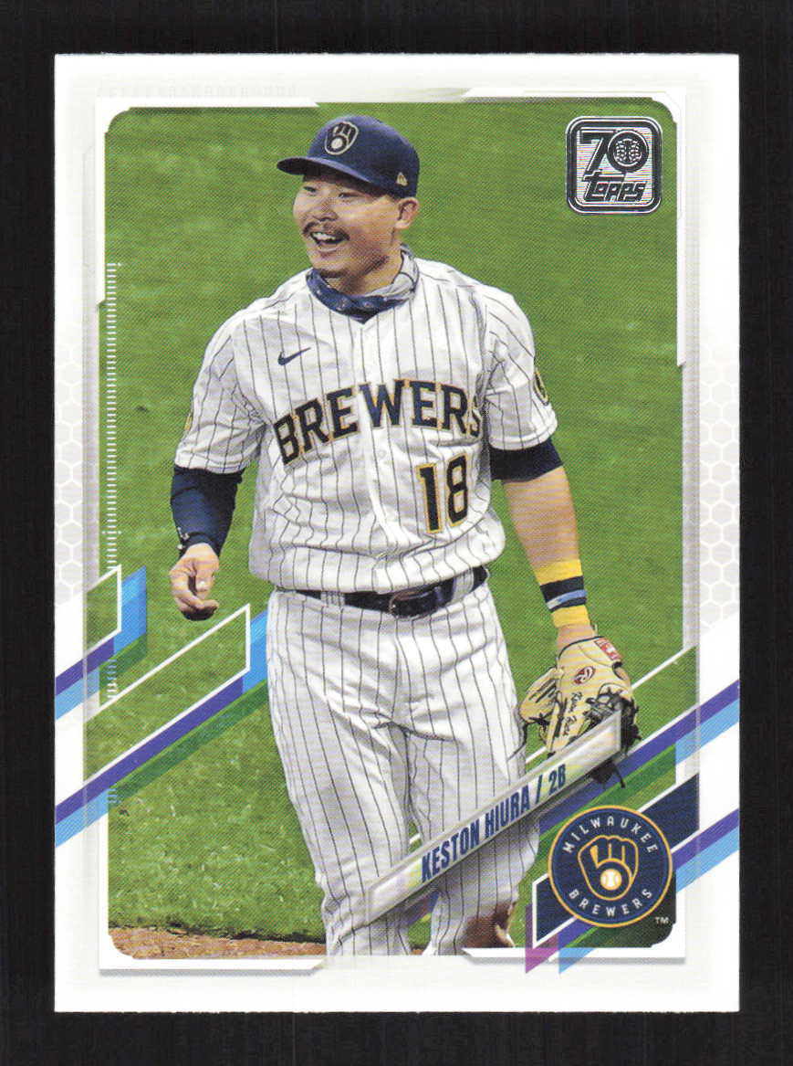 Keston Hiura 2021 Topps Walking, pinstripe jersey SP Image Variation #521