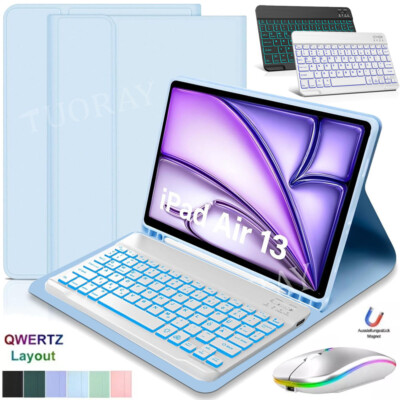 Beleuchtet Tastatur mit Hülle Für iPad Pro 13'' M4 / Pro 12,9''/ Air 13'' M2 2024