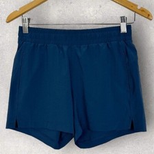 Zella Girls Blue Athletic Shorts Size XL or 14/16 High Waist Sweat Wick Run NEW