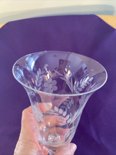 Vintage Danube by Colony Iced Tea Etched Glass Floral 7 5/8” - Picture 5 of 13