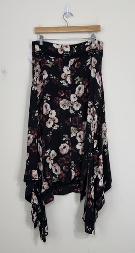 Veronika Maine Floral Asymmetrical Flare Midi Skirt Size 10 Multicolor - Picture 8 of 13