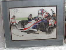 Parker Johnstone by Don Evenson Original Artwork Poster Framed Indy Racing 1995