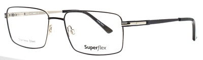 SUPERFLEX SF-492 C3 Grey Silver Mens Rectangle Eyeglasses 56-17-145 B:37