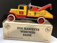 ERTL 1931 Hawkeye Wrecker Die Cast Metal Coin Bank 1/34 W/ Box