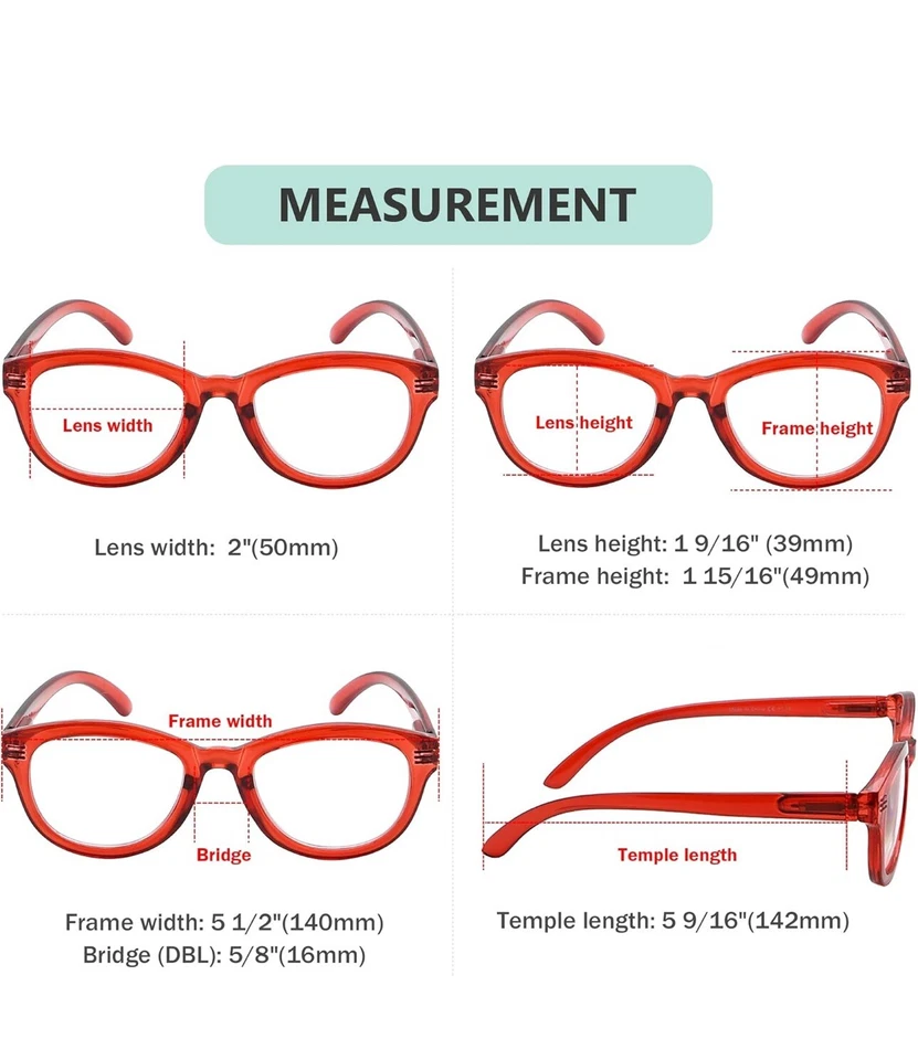 Очки для чтения кошачий глаз для женщин большие женские очки для чтения - красные +1,25 - Изображение 3 из 4