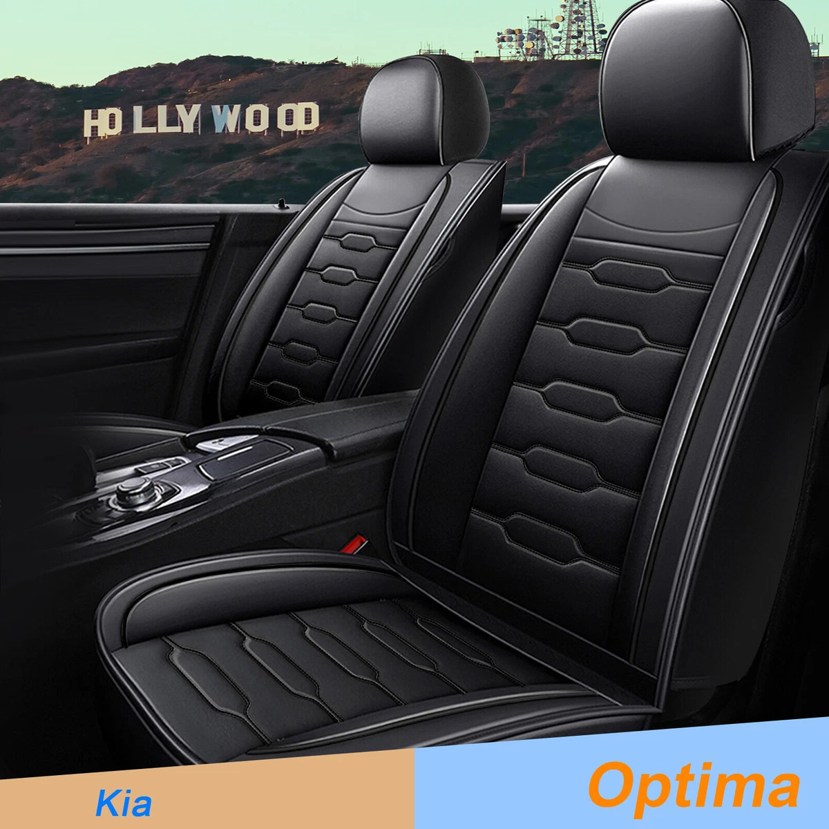 Seat Covers Front 2 Seat Cushion Pad Set Faux Leather For Kia
