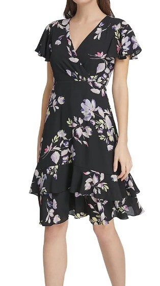 donna karan cocktail dresses Satin Sleeveless Floral Midi A Line Dress | Fit and Flare Casual dresses Sleek and sophisticated Donna Karan New York Social