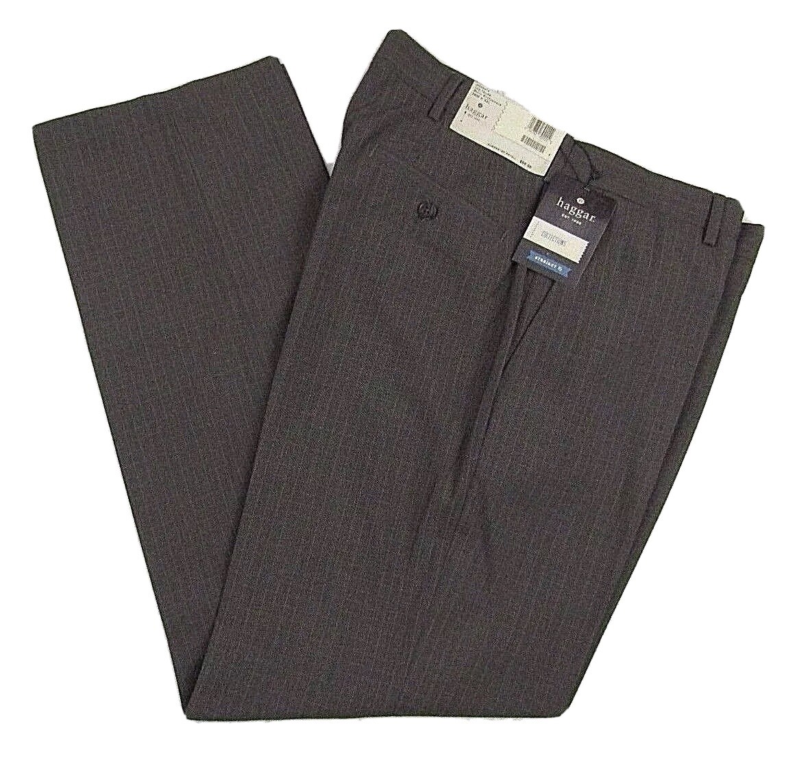Haggar Straight Fit Flat Front Dress Pant Men's W34 x L32 Windowpane Taupe $80 | eBay Haggar Straight Fit Flat Front Dress Pant Men's W34 x L32 Windowpane Taupe $80 | eBay
