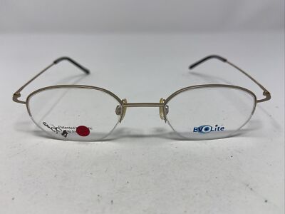 Evolite KEV 103 MATTE GOLD 43-18-135 Gold/Brown Half Rim Eyeglasses Frame EQ92