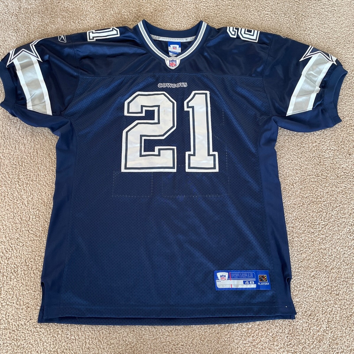 NFL Reebok #21 フットボール ジャージ ブルー XL Reebok Dallas Cowboys On Field Jersey Mens Sz 48 J Jones #21