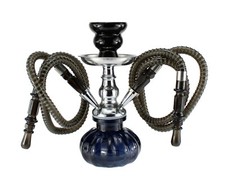 Budawi® Shisha klein 2 Schlauch 25cm in schwarz inkl. Kohlenzange Mini-Shisha