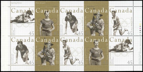 Canada Stamps, Booklet of 10, Canadian Olympic Gold Medalists, #1612b BK192 MNH - Picture 2 of 2