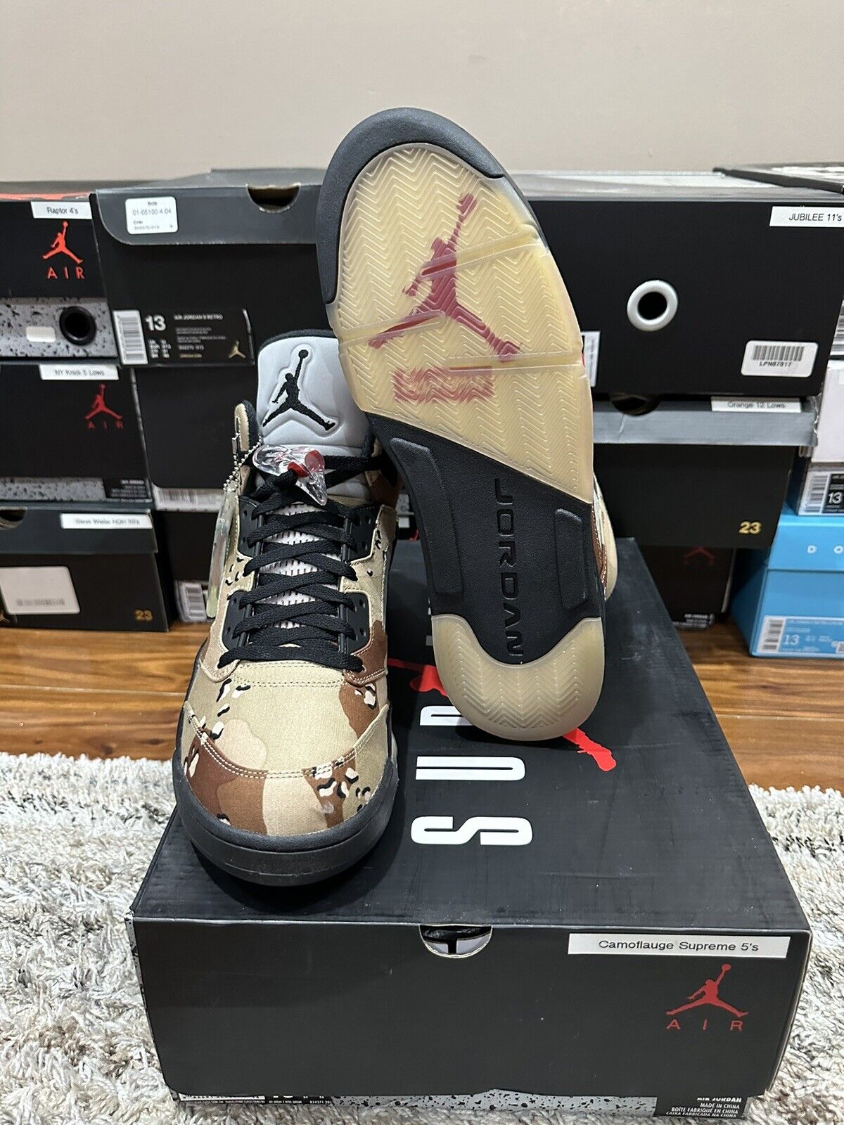 Air Jordan Retro 5 Supreme Desert Camo